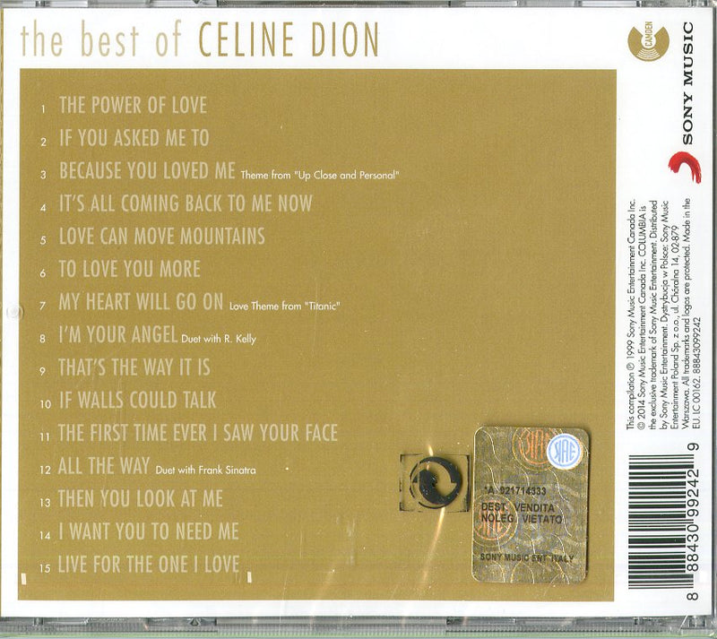 Dion Celine - The Very Best Of Celine Dion Cd 0888430992429