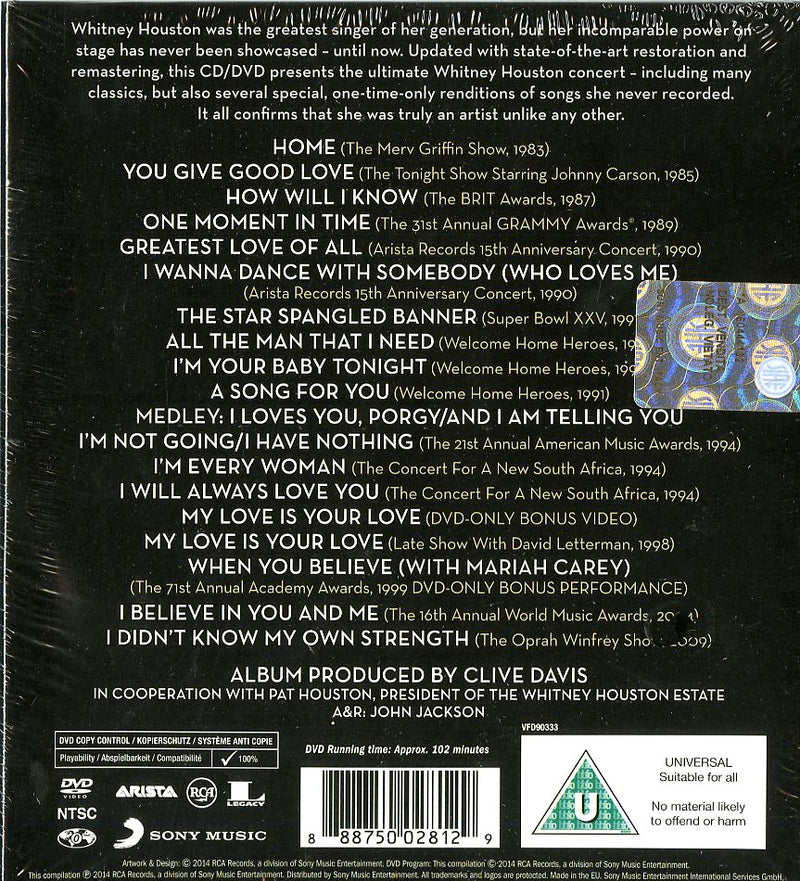 Houston Whitney - Live Her Greatest...(Cd+Dvd) Cd 0888750028129