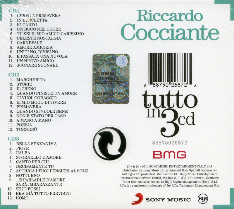Cocciante Riccardo - Tutto In 3 Cd (Box) Cd 0888750268723