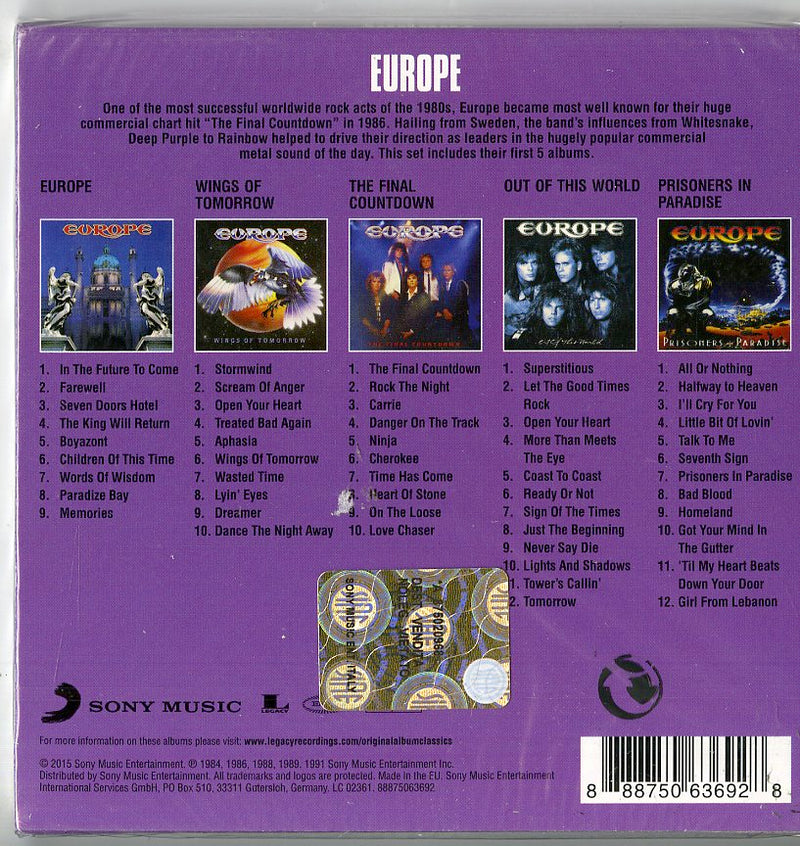 Europe - Original Album Classics (Box 5 Cd) Cd 0888750636928