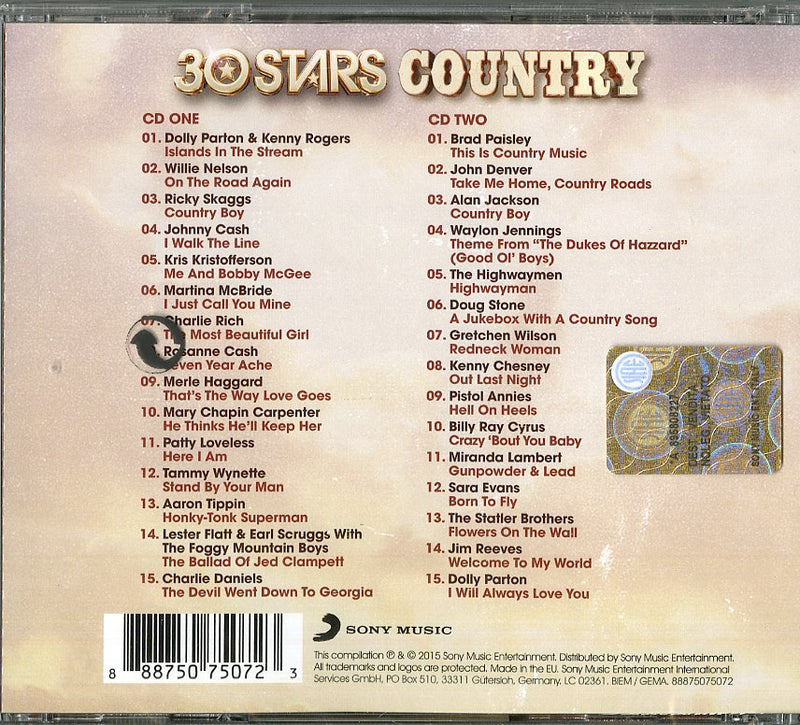 Compilation - 30 Stars: Country Cd 0888750750723