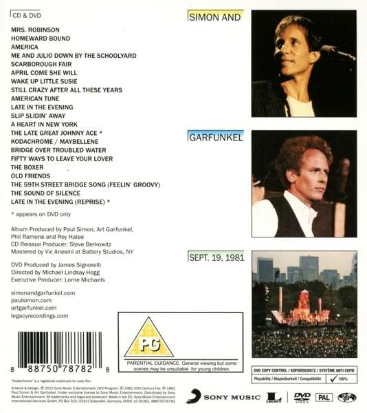 Simon & Garfunkel - The Concert In Central Park (Box Cd+Dvd Deluxe Edt) Cd 0888750787828