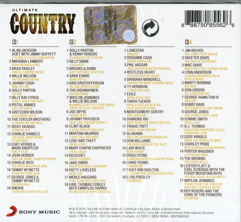 Compilation - Ultimate... Country Cd 0888750855626