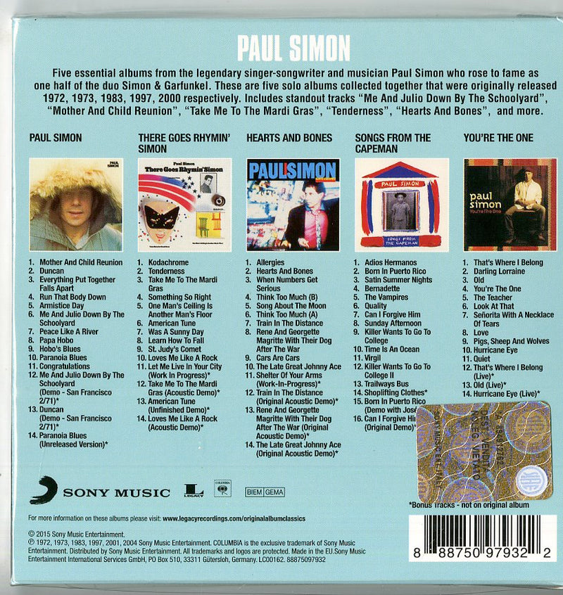 Simon Paul - Original Album Classics (Box5Cd) CD 0888750979322
