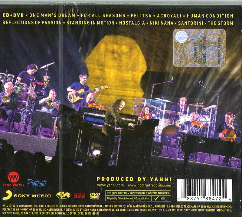 Yanni - The Dream Concert: Live From The Great Pyramids Of Egypt (Cd+Dvd) Cd 0888751884724