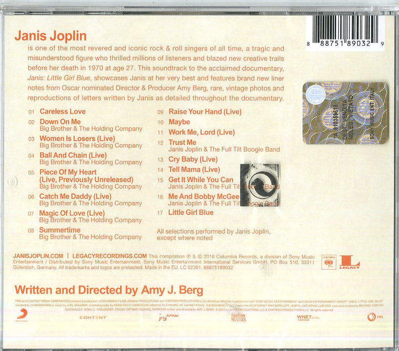 Joplin Janis - Janis Little Girl Blue Cd 0888751890329