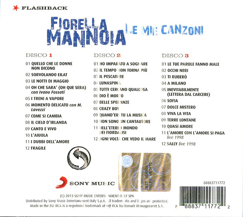 Mannoia Fiorella - Le Mie Canzoni Cd 0888837117722