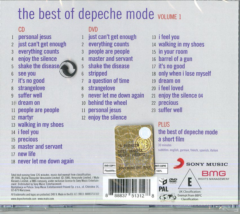 Depeche Mode - The Best Of Vol.1 (Cd+Dvd) Cd 0888837513128