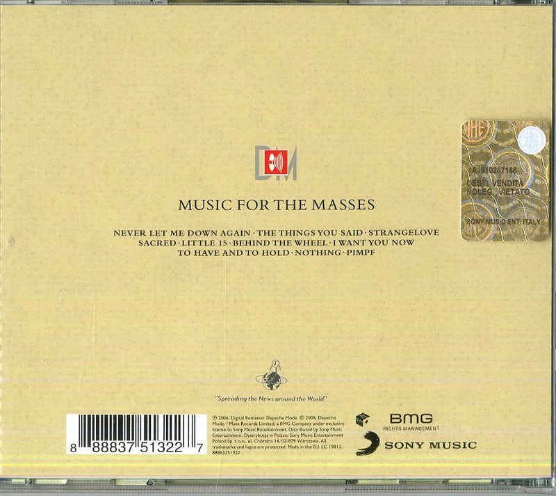 Depeche Mode - Music For The Masses Cd 0888837513227