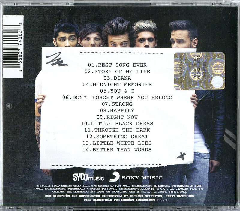 One Direction - Midnight Memories Cd 0888837740623