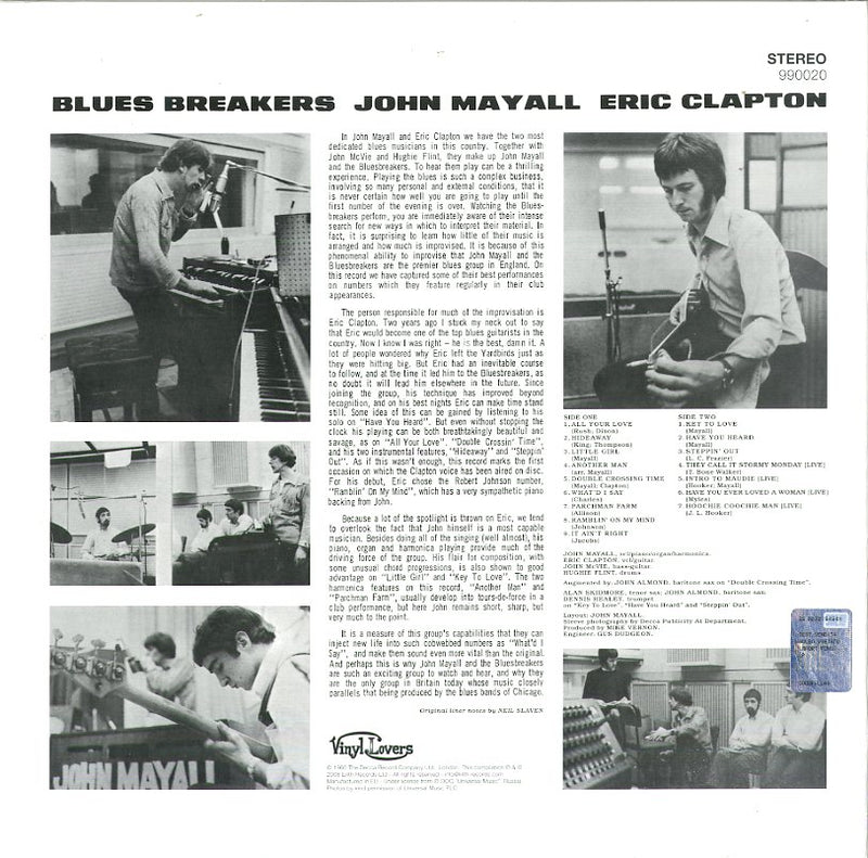 Mayall John & The Bluesbreakers - Blues Breakers With Eric Clapton (Special Ed.Light Blue Vynil) Lp 0889397102234