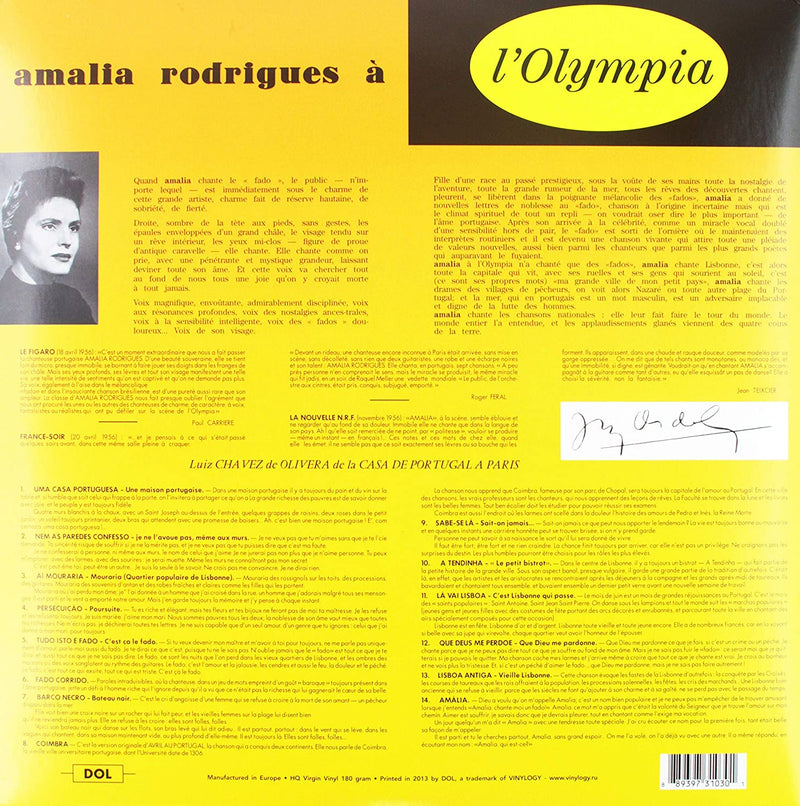 Rodrigues Amalia - Amalia A L'Olympia Lp 0889397310301