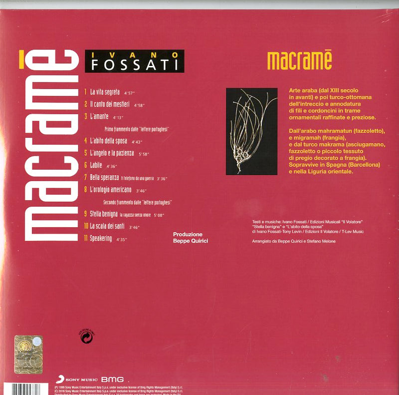 Fossati Ivano - Macrame Vinile LP - Vinyl record 0889853057818