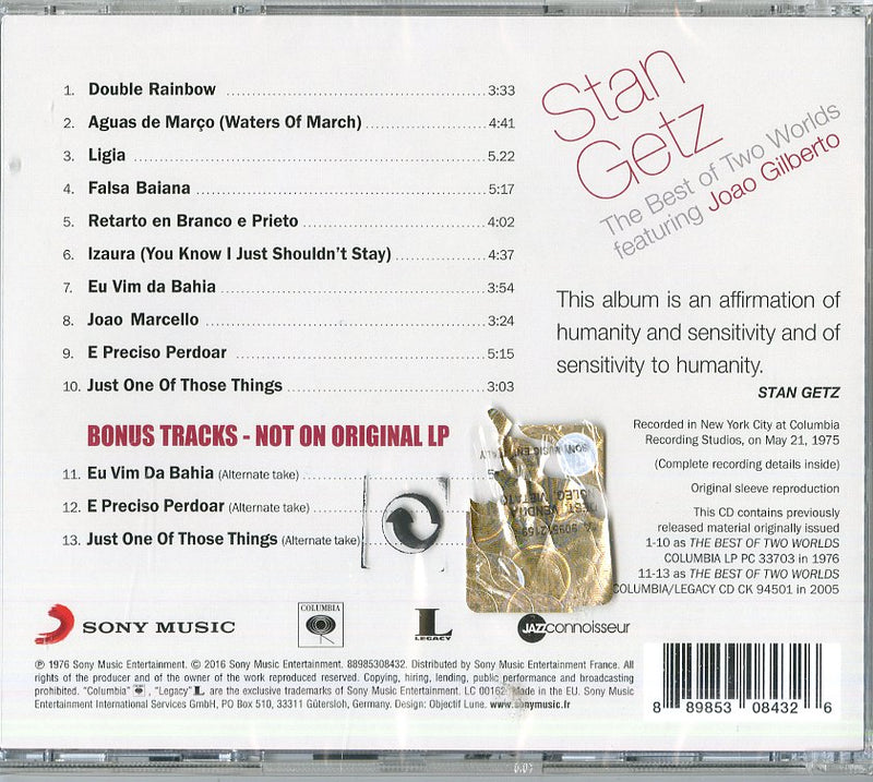Getz Stan - The Best Of Two Worlds CD 0889853084326