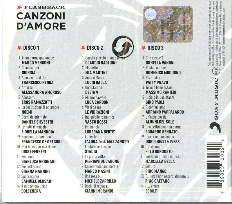 Compilation - Canzoni D'Amore (Box 3 Cd) Cd 0889853130825
