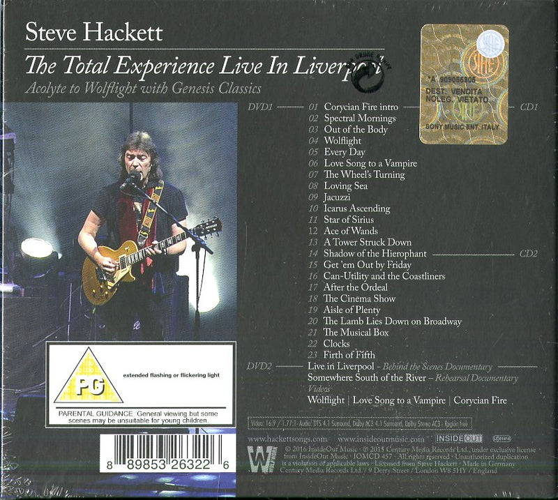 Hackett Steve - The Total Experience Live In Liverpool (2Cd+2Dvd) Cd 0889853263226