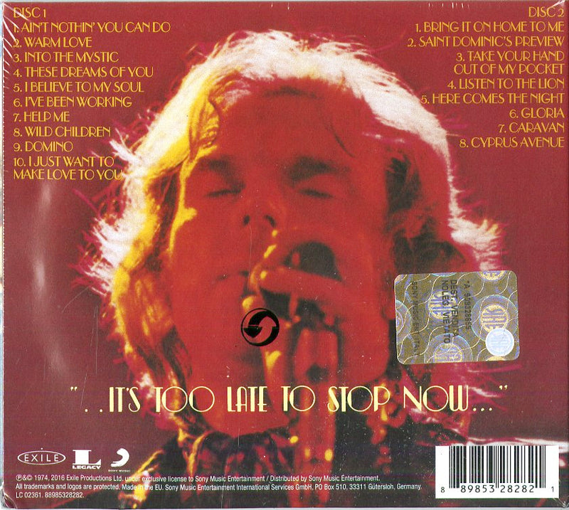 Morrison Van - ..It'S Too Late To Stop Now...Volume I Cd 0889853282821