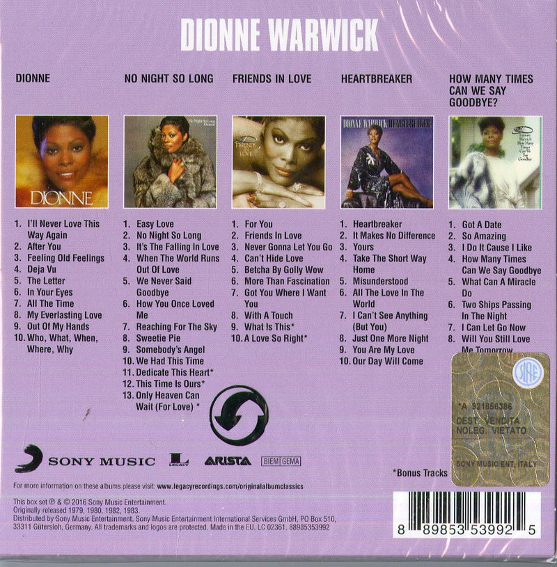 Warwick Dionne - Original Album Classics (Box5Cd) CD 0889853539925