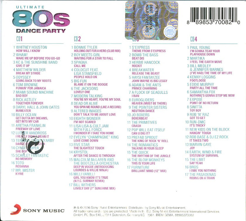 Compilation - Ultimate...80S Dance Party Cd 0889853700820
