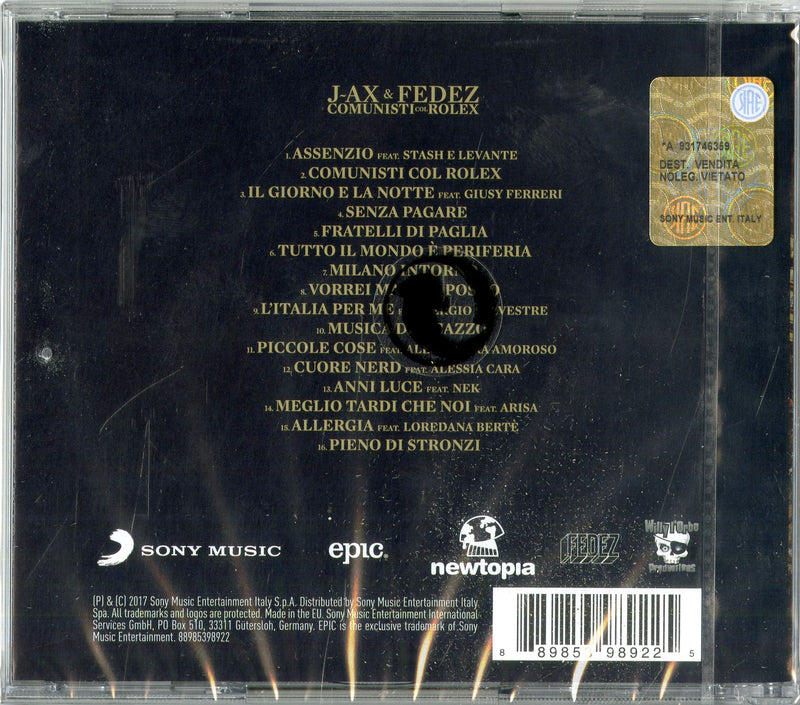 J.Ax & Fedez - Comunisti Col Rolex (Standard) CD 0889853989225