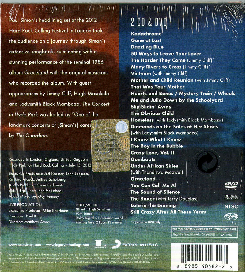 Simon Paul - The Concert In Hyde Park (2Cd+Dvd) Cd 0889854048228