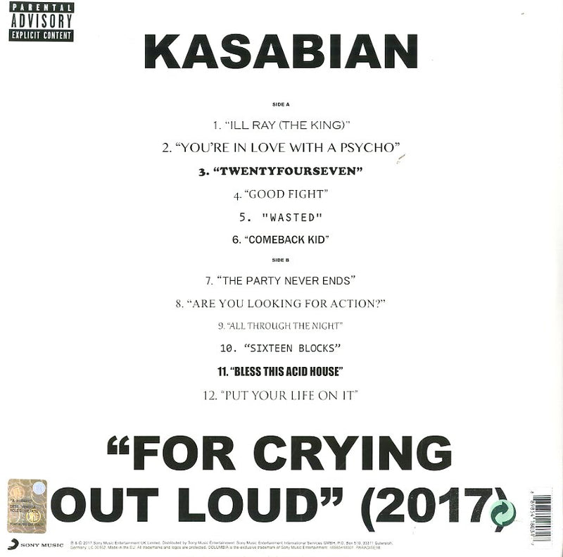 Kasabian - For Crying Out Loud (Lp+Cd) Lp 0889854180317