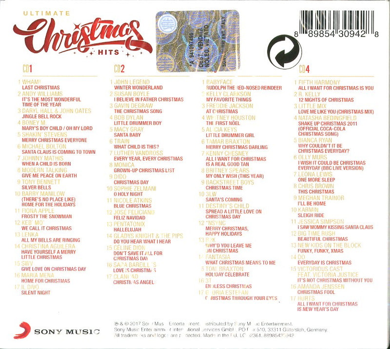 Compilation - Ultimate...Christmas Hits Cd 0889854309428
