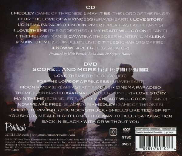 2Cellos - Score (Deluxe Edt. Cd+Dvd) CD 0889854611026