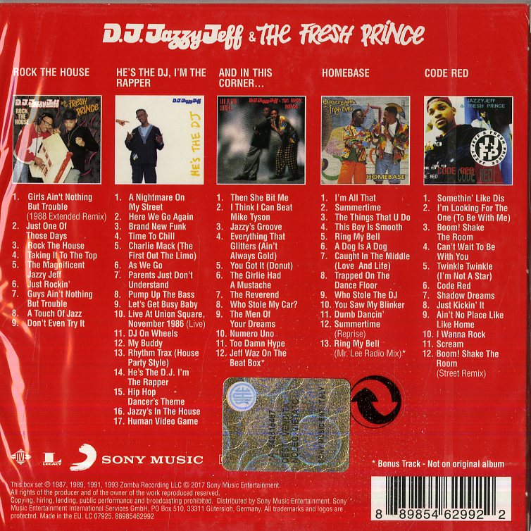 Jazzy Jeff Dj & The Fresh Prince - Original Album Classics CD 0889854629922