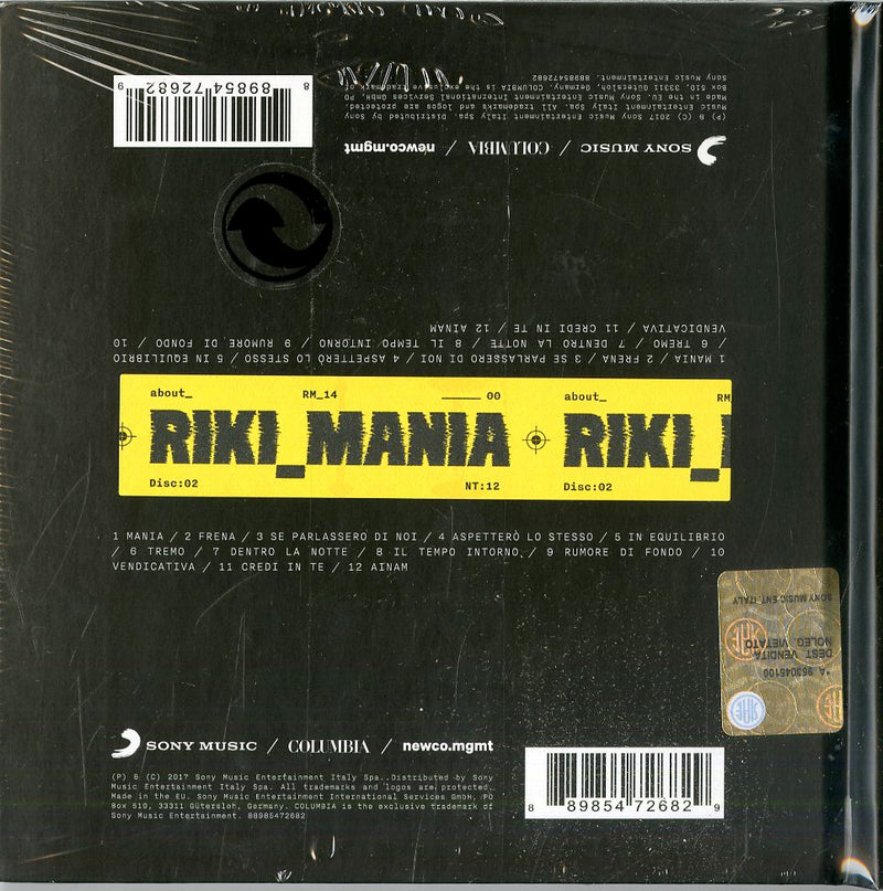 Riki - Mania (Deluxe Edt.)(Booklet Da 32 Pagine Con Foto Esclusive + 5 Sticker) Cd 0889854726829