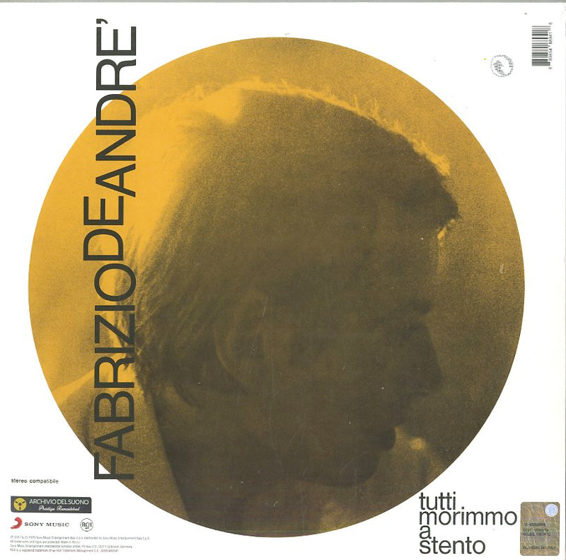 De Andre' Fabrizio - Tutti Morimmo A Stento (180 Gr. Sleeve + Printed Inner Sleeve Remastered 24Bit) Lp 0889854889418