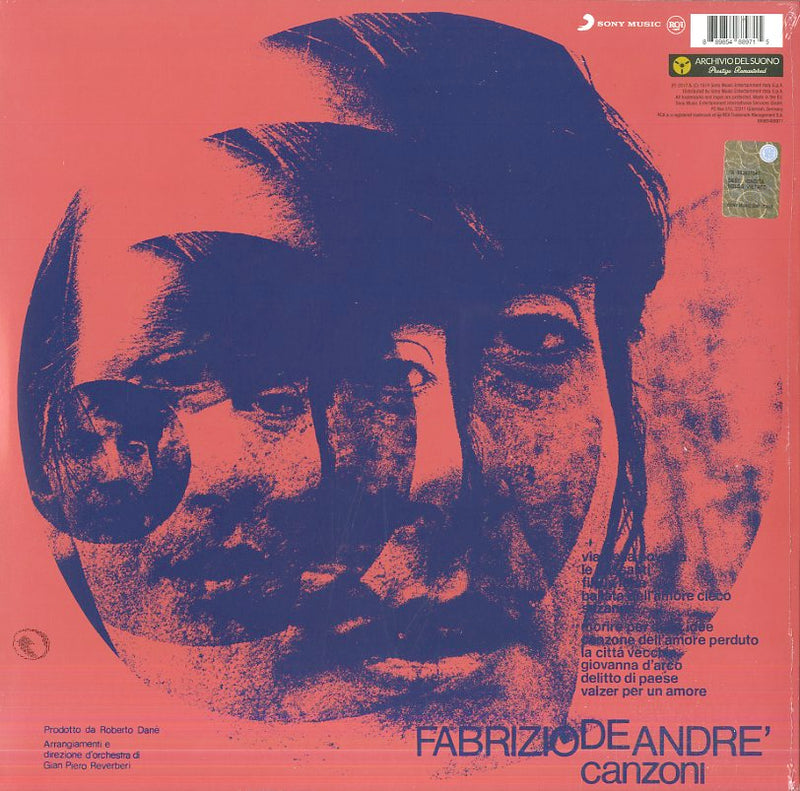 De Andre' Fabrizio - Canzoni (180 Gr. Sleeve + Printed Inner Sleeve Remastered 4Bit/192Khz) Lp 0889854889715