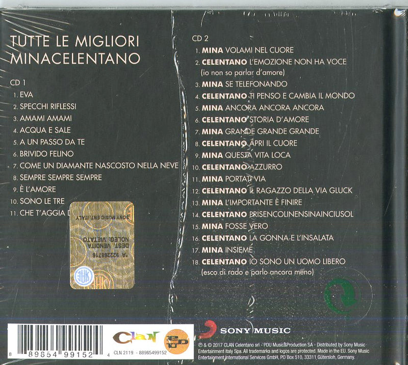 Mina Celentano - Tutte Le Migliori (2Cd In Hardcoverbook) Cd 0889854991524