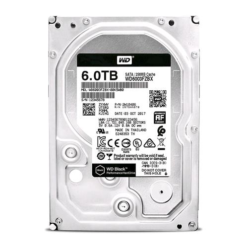 WESTERN DIGITAL BLACK HDD INTERNO 6.000GB SATA III FORMATO 3.5" 7.200rpm GARANZIA ITALIA (WD6003FZBX)