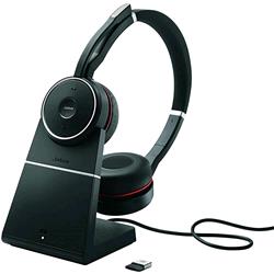 JABRA EVOLVE 75 UC CUFFIE WIRELESS STEREO BLUETOOTH COLORE NERO E ROSSO