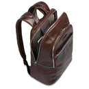 PIQUADRO BLUE SQUARE ZAINETTO PORTA NOTEBOOK DA 14" IN PELLE 2 SCOMPARTI MOGANO