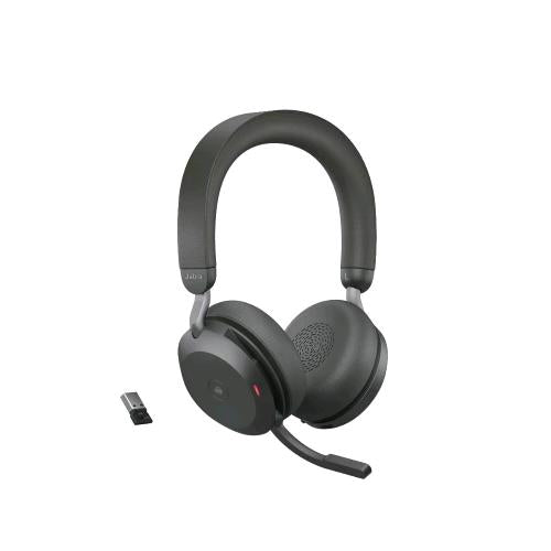 JABRA EVOLVE2 75 DUO CUFFIE CON MICROFONO WIRELESS CERTIFICATE MICROSOFT TEAMS NERO