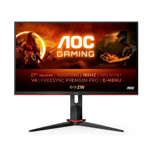 AOC 27G2SAE/BK 27" W-LED FULL HD GAMING 4MS 165 Hz 16:9 3000:1 FREE SYNC PREMIUM HDMI DISPLAYPORT ALTOPARLANTI INTEGRATI NERO ROSSO