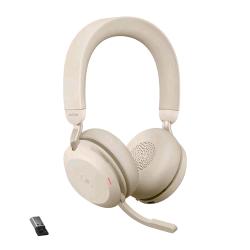 JABRA EVOLVE2 75 LINK380A CUFFIE E AURICOLARE WIRELESS CON CAVO E SENZA CAVO A PADIGLIONE USB-C BLUETOOTH STEREO TECNOLOGIA MEMS MICROFONO NOISE CANCELING BEIGE