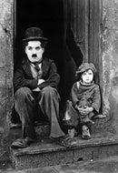 Charlie Chaplin - The Kid - Il Monello 1921 - seated poster 35 x 50