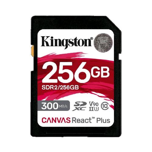 KINGSTON CANVAS REACT PLUS MEMORY CARD SDXC 256GB UHS-II CLASSE 10 V90