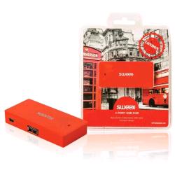 URBAN FACTORY HUB 4 PORTE USB ROSSO