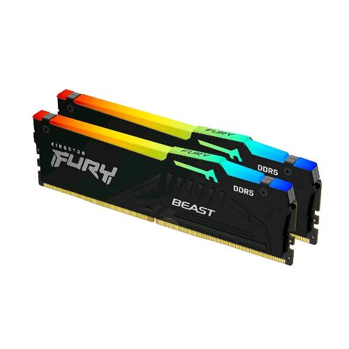 KINGSTON FURY BEAST RGB KIT MEMORIA RAM 2x16GB 32GB TOTALI 6.000 MHz TECNOLOGIA DDR5 TIPOLOGIA DIMM CL36 EXPO BLACK