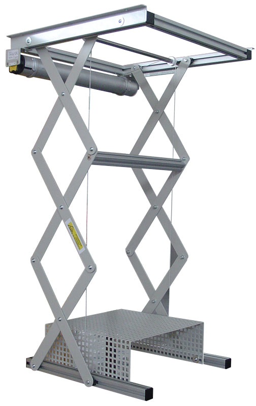 Elevatore motorizzato da controsoffitto per videoproiettori "Power-Lift" (con discesa 100cm, portata 18kg, cestello 42x40x13,5cm)