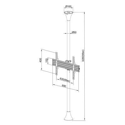 M Floor to Ceiling Mount Pro MBFC1U VESA  600x400