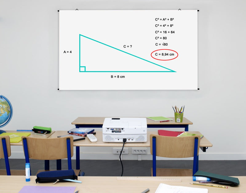 Telo semplice da proiezione "Basic", "WhitePro" bianco ottico con retro nero 250x190cm 124" 4:3