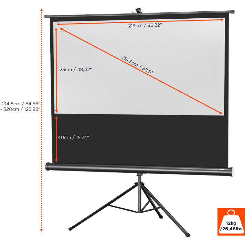 Tripod Economy 1090022 - Tripod Economy screen, 219 x 123 cm, 16:9