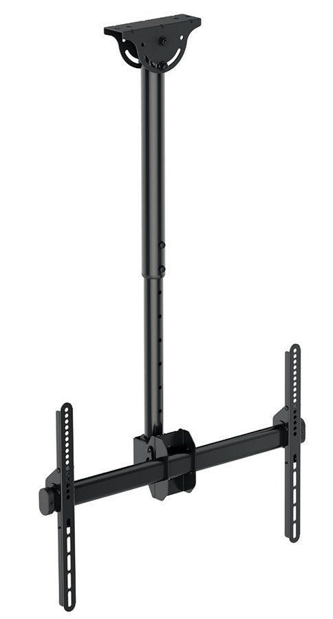 Supporto professionale da soffitto con altezza regolabile e orientabile per monitor con portata 50kg e VESA fino a 600x400mm, nero