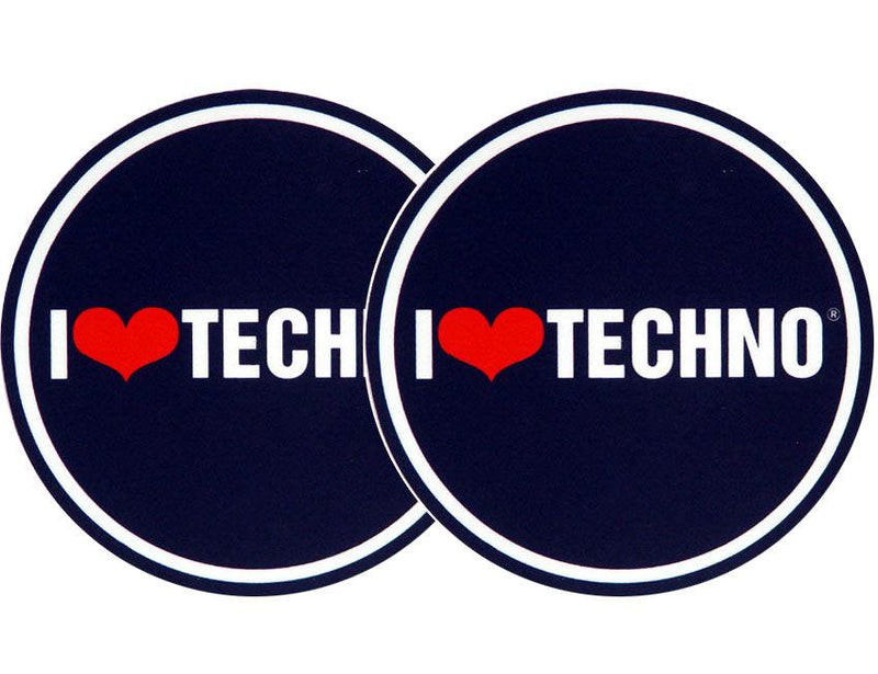 2x Slipmats - I love Techno