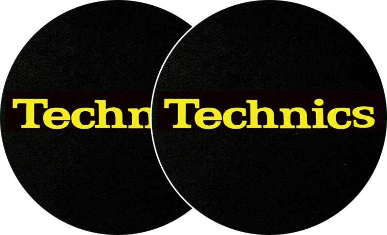 2x Slipmats - Technics Logo - giallo